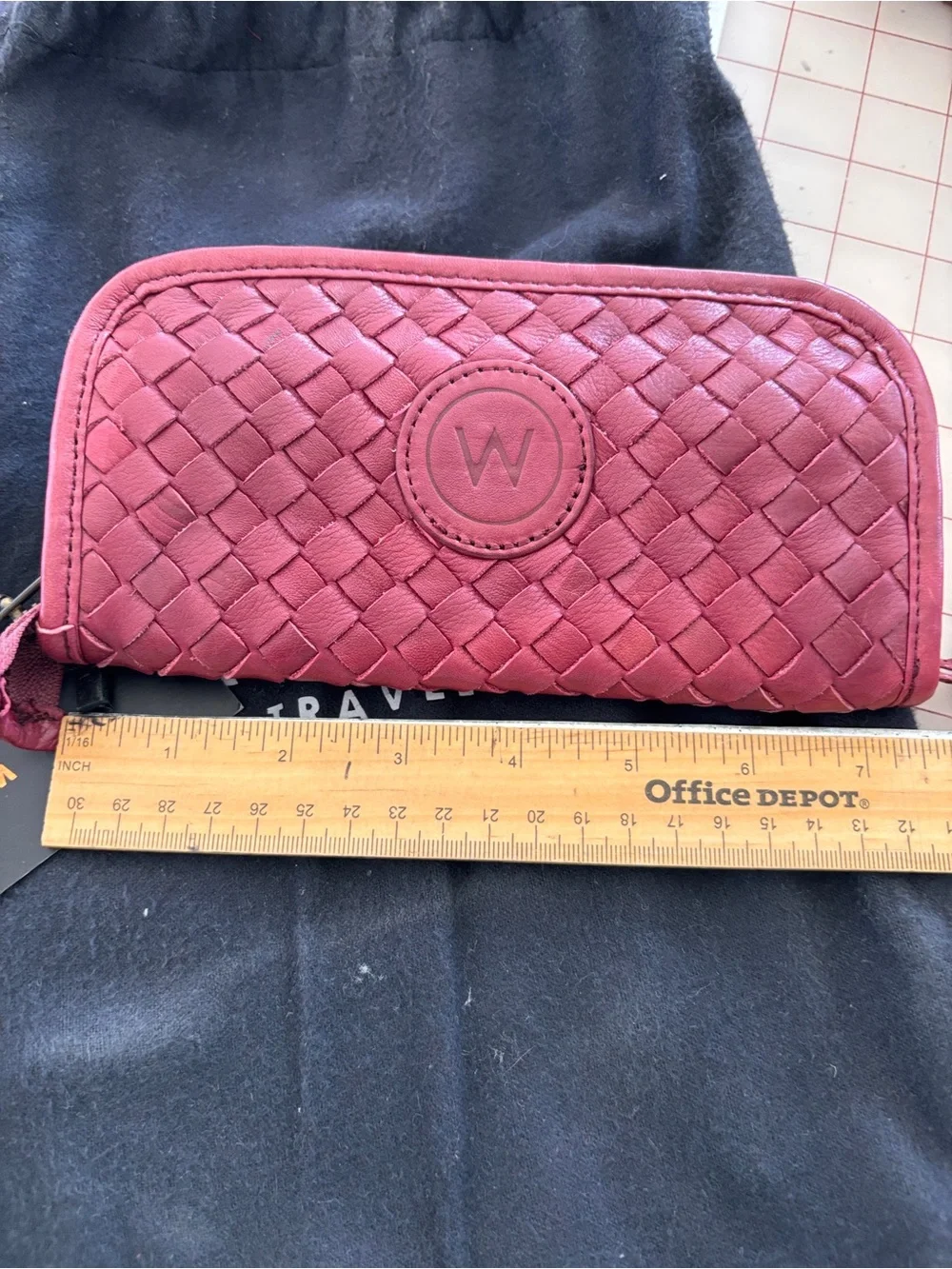 Wanderers woven leather wallet
